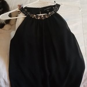Dress blouse with embellished collar